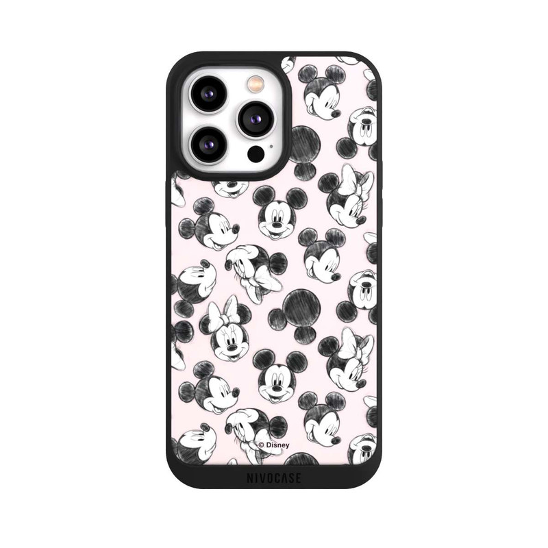 iPhone 14 Pro Max NIVOpure Minnie & Mickey Viele Gesichter Pink