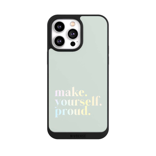 Apple iPhone 14 Pro Max NIVOpure Make Yourself Proud Quote-Mint and Gradient