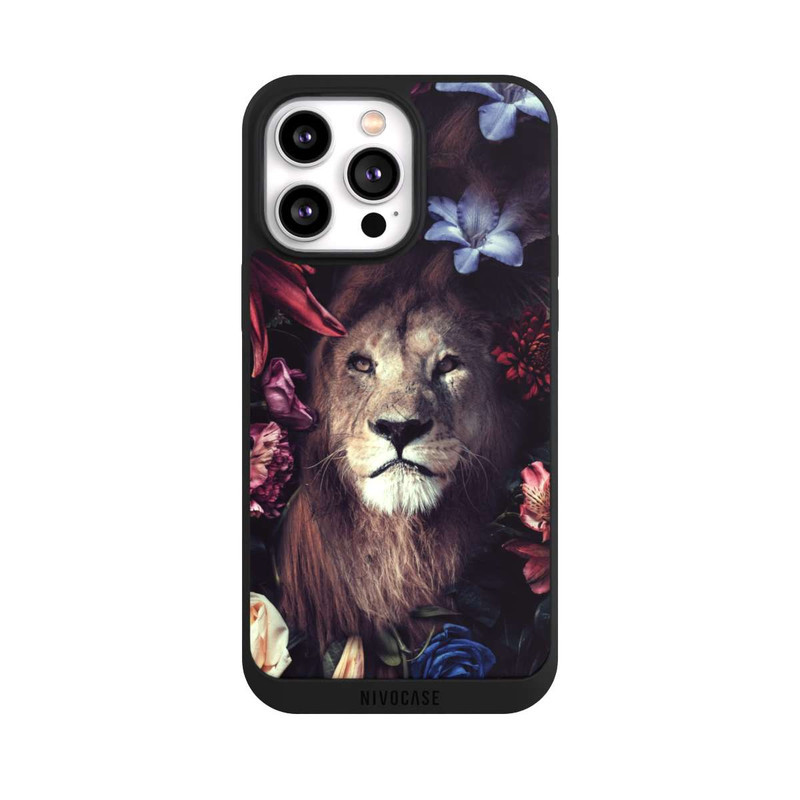 iPhone 14 Pro Max NIVOpure Löwe Blumenrahmen