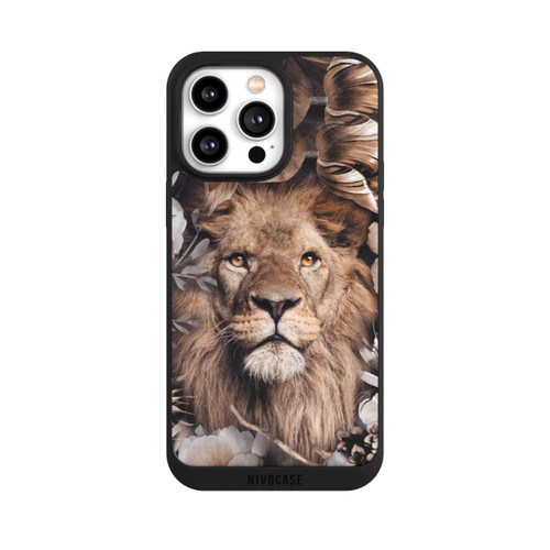 Apple iPhone 14 Pro Max NIVOpure Löwe Blumenrahmen Beige