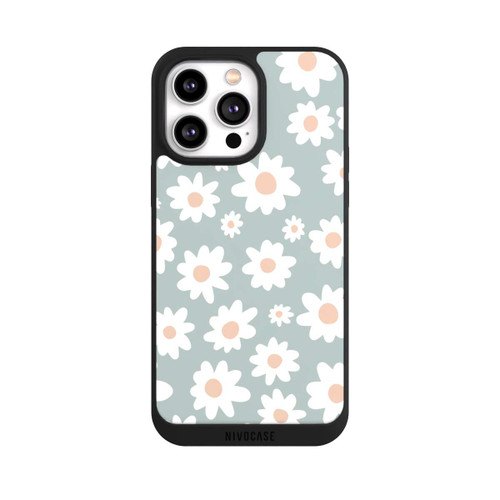 Apple iPhone 14 Pro Max NIVOpure Daisy Flower Seamless Pattern Green