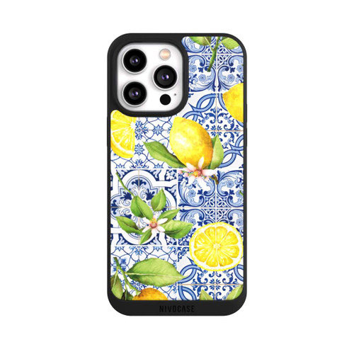 Apple iPhone 14 Pro Max NIVOpure Mediterrane Amalfi Küste mit Blauen Kacheln und Zitronen