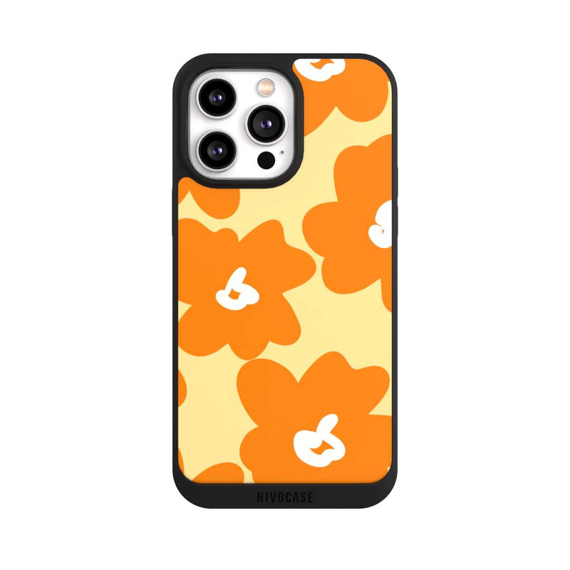 iPhone 14 Pro Max NIVOpure Retro Blumenmuster Päivi Gelb Orange