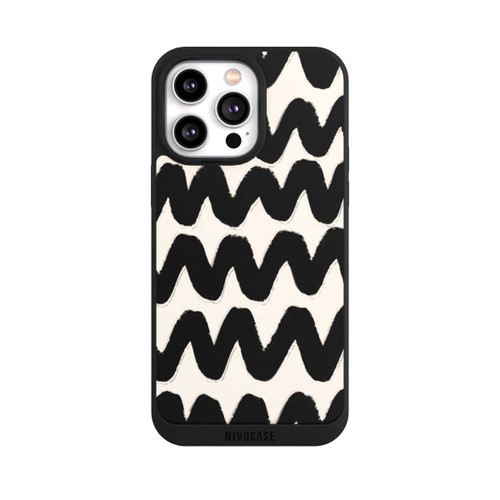 Apple iPhone 14 Pro Max NIVOpure Black Waves Pattern