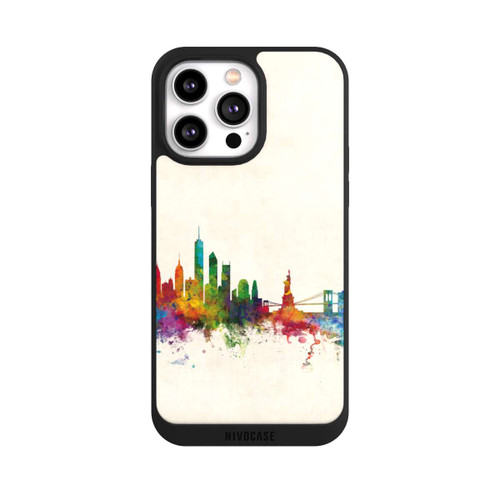 Apple iPhone 14 Pro Max NIVOpure New York Ligne d'horizon V2 arrière-plan vintage