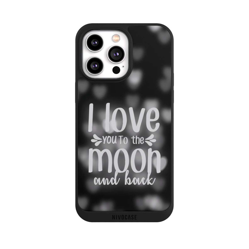 iPhone 14 Pro Max NIVOpure I Love You to The Moon And Back Black Hearts