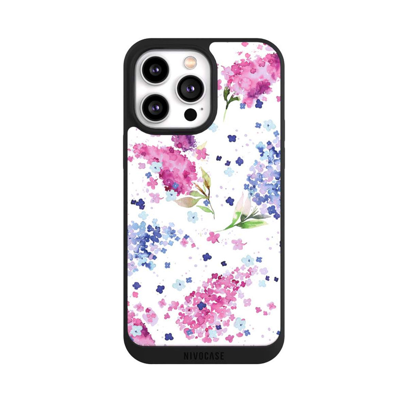 iPhone 14 Pro Max NIVOpure Hortensien Lila und Rosa Blumen