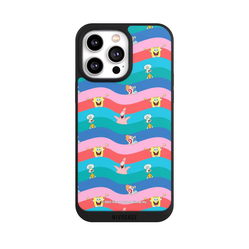 iPhone 14 Pro Max NIVOpure Vagues colorées des amis de Bob l'éponge