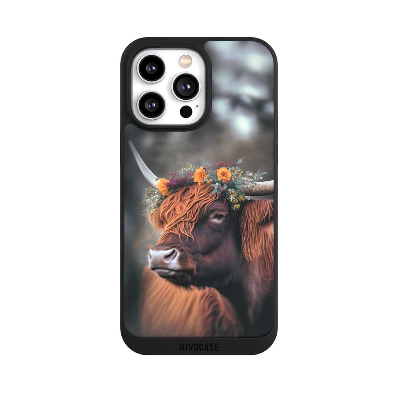 iPhone 14 Pro Max NIVOpure Hochland Rind mit Blumen mit KI