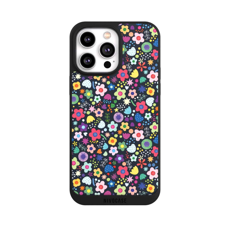 iPhone 14 Pro Max NIVOpure Psychedelic Flowers Multi Black