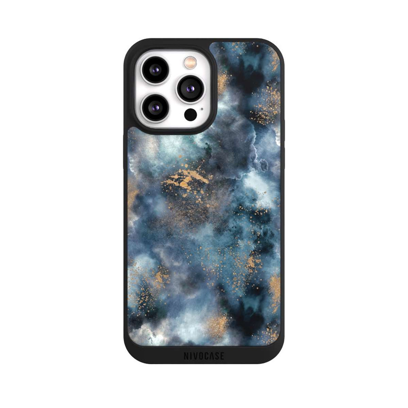 iPhone 14 Pro Max NIVOpure Smoky Marble Watercolor Navy