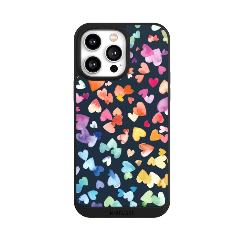 iPhone 14 Pro Max NIVOpure Coeurs de la Saint-Valentin noirs
