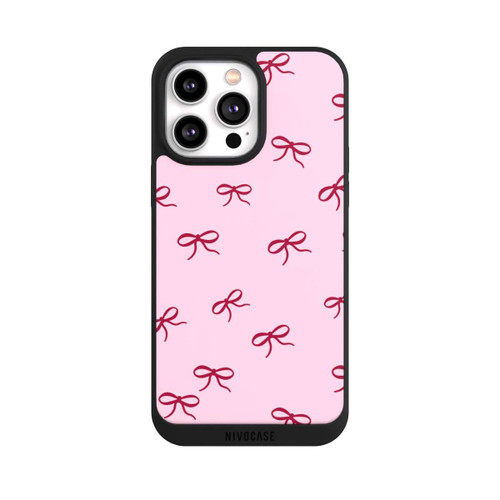 Apple iPhone 14 Pro Max NIVOpure Schleifen Pattern Rot Pink