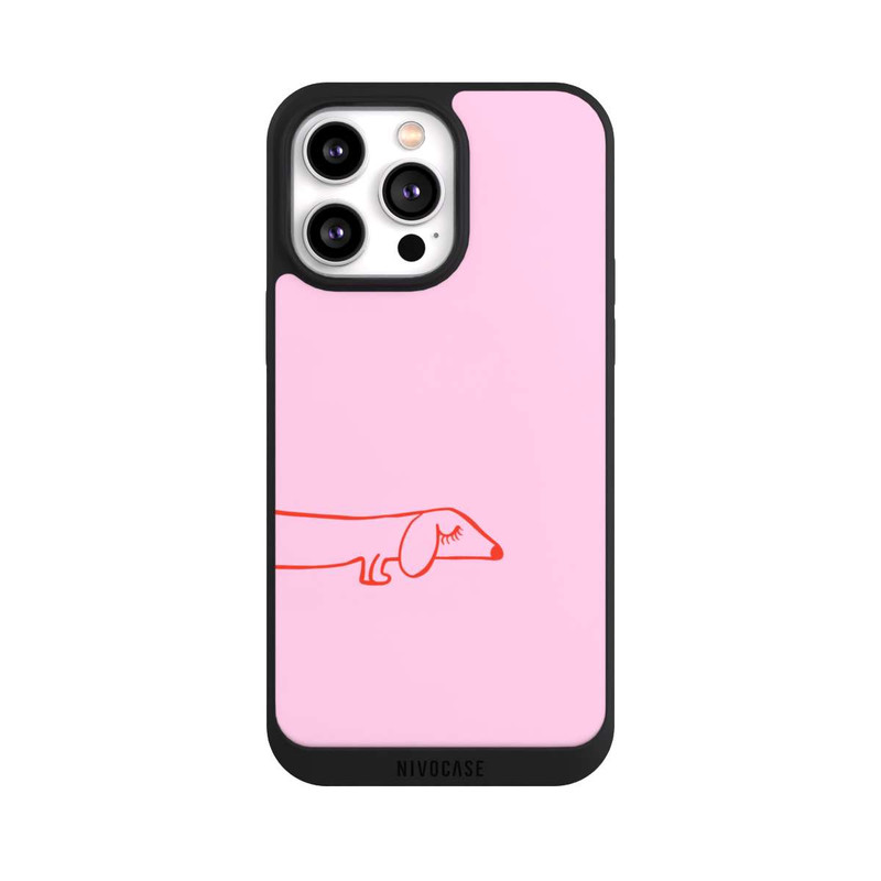 iPhone 14 Pro Max NIVOpure Dachshund Illustration Pink