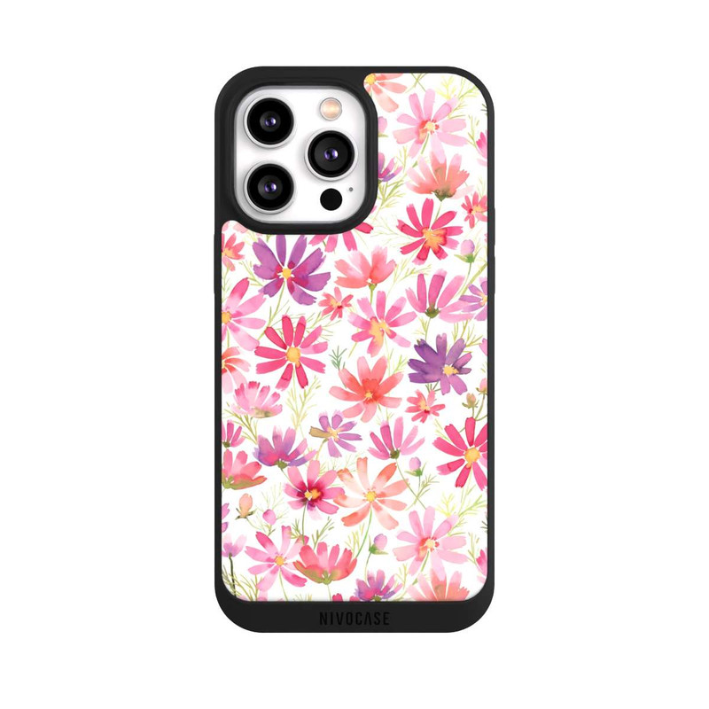 iPhone 14 Pro Max NIVOpure Boho Cosmos Flowers Purple