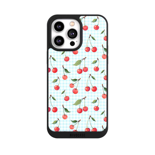 Apple iPhone 14 Pro Max NIVOpure Cherries and Blue Gingham