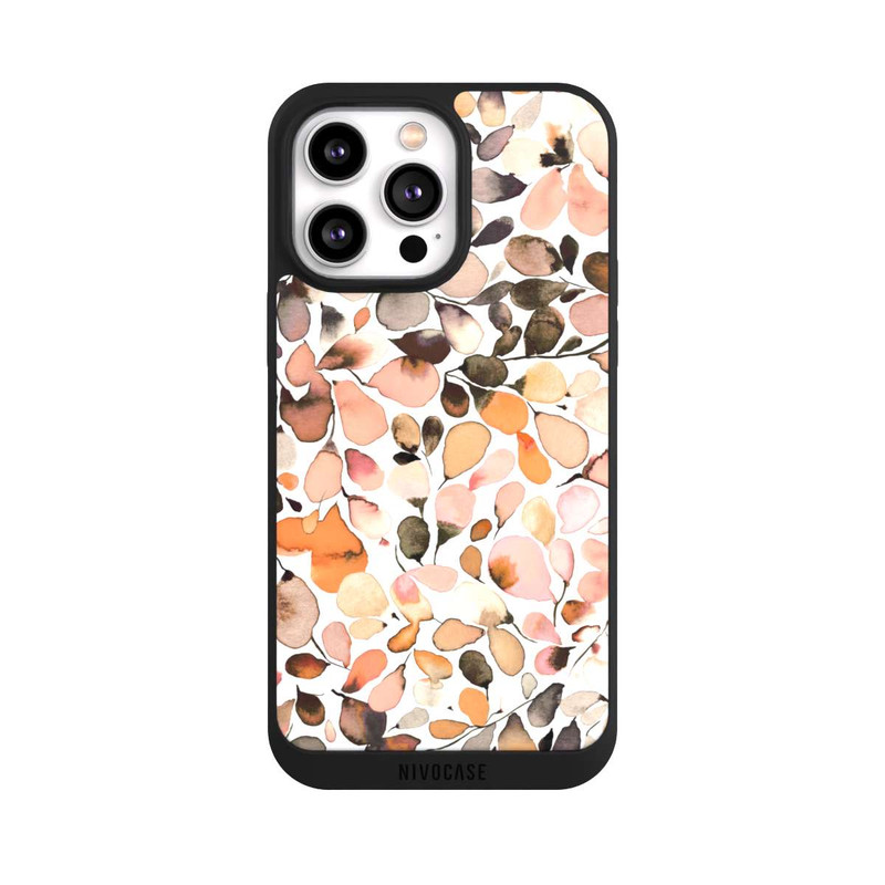 iPhone 14 Pro Max NIVOpure Eucalyptus Watercolor Leaves Dark Brown Autumn