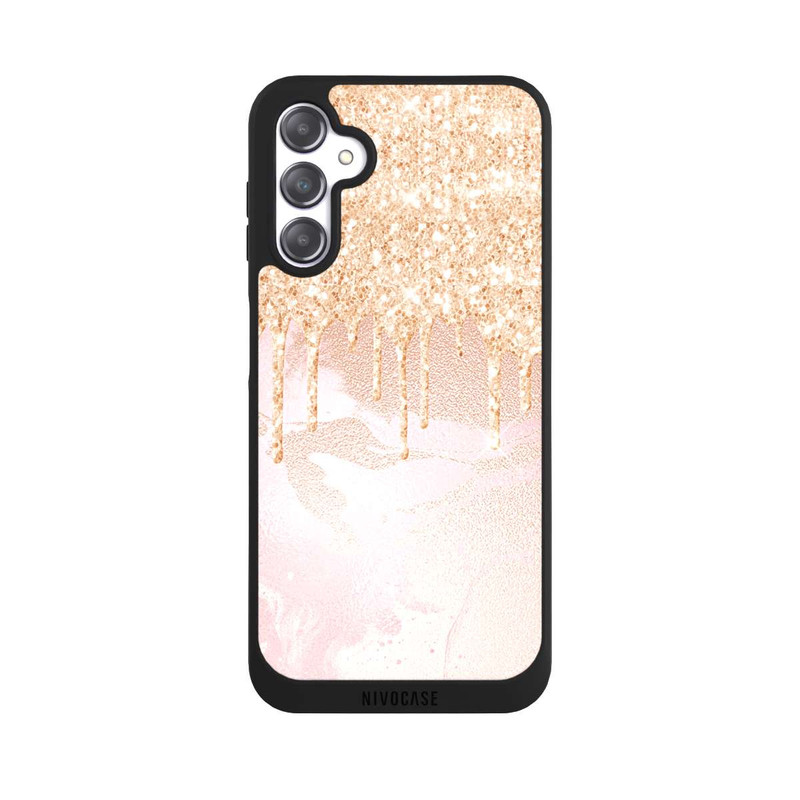 Galaxy A14 5G NIVOpure Rosegold Glitter Droplet Look