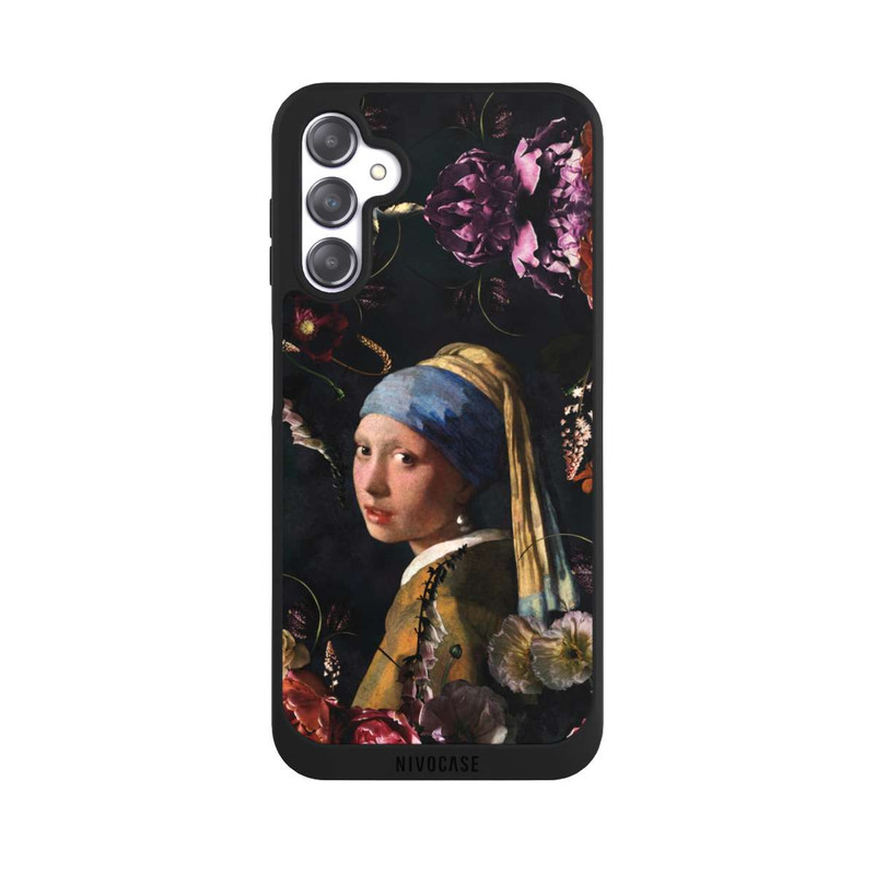 Galaxy A14 5G NIVOpure Mädchen mit Perlenohrringen und Rosen