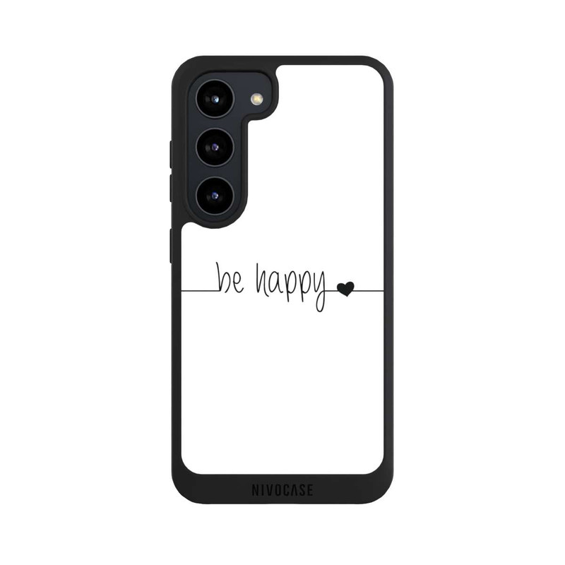 Galaxy S23 NIVOpure Be Happy Weisser Hintergrund