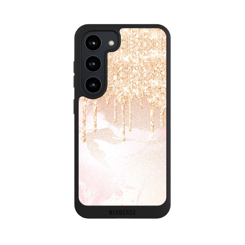 Galaxy S23 NIVOpure Rosegold Glitter Droplet Look