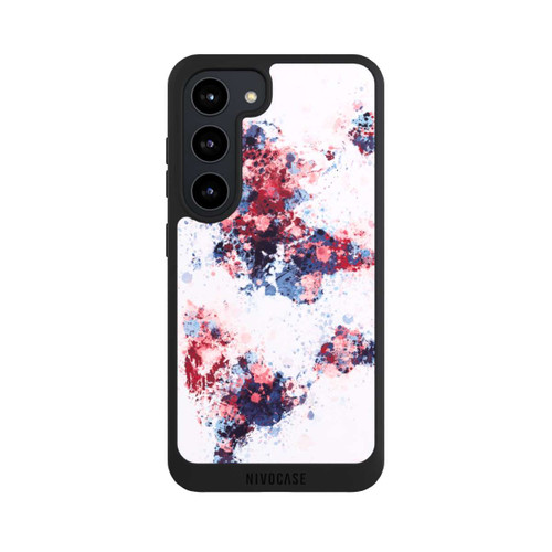 Samsung Galaxy S23 NIVOpure Carte du monde : éclaboussures de peinture bleu rouge