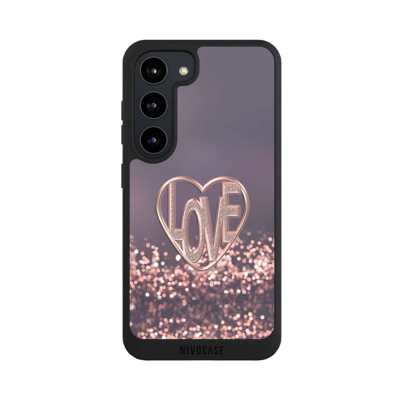 Galaxy S23 NIVOpure LOVE Rose Pailleté