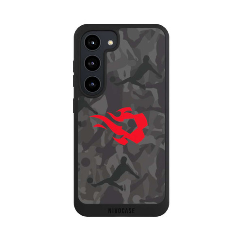 Samsung Galaxy S23 NIVOpure Belgique Red Flames Camouflage Gris