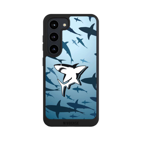 Samsung Galaxy S23 NIVOpure Haie Muster Blau