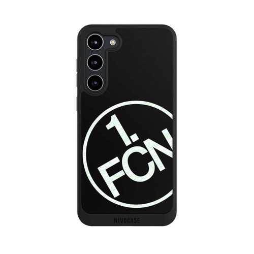 Samsung Galaxy S23+ NIVOpure FCN Logo Weiß Texture auf Schwarz