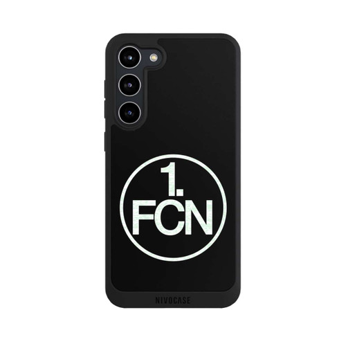 Samsung Galaxy S23+ NIVOpure FCN Logo Weiß Hintergrund Schwarz