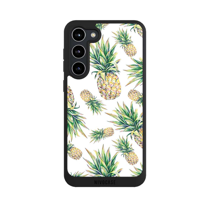 Galaxy S23 + NIVOpure Pineapple-weißer Hintergrund 