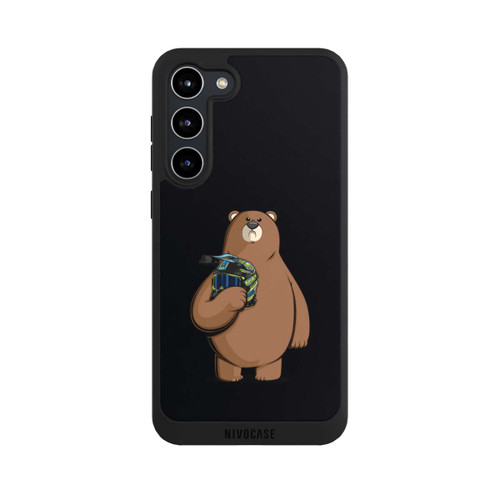 Samsung Galaxy S23+ NIVOpure Der Bär mit dem Helm Schwarz