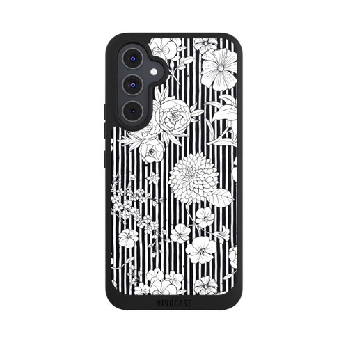 Samsung Galaxy A54 5G NIVOpure Flowers and Stripes Black and White