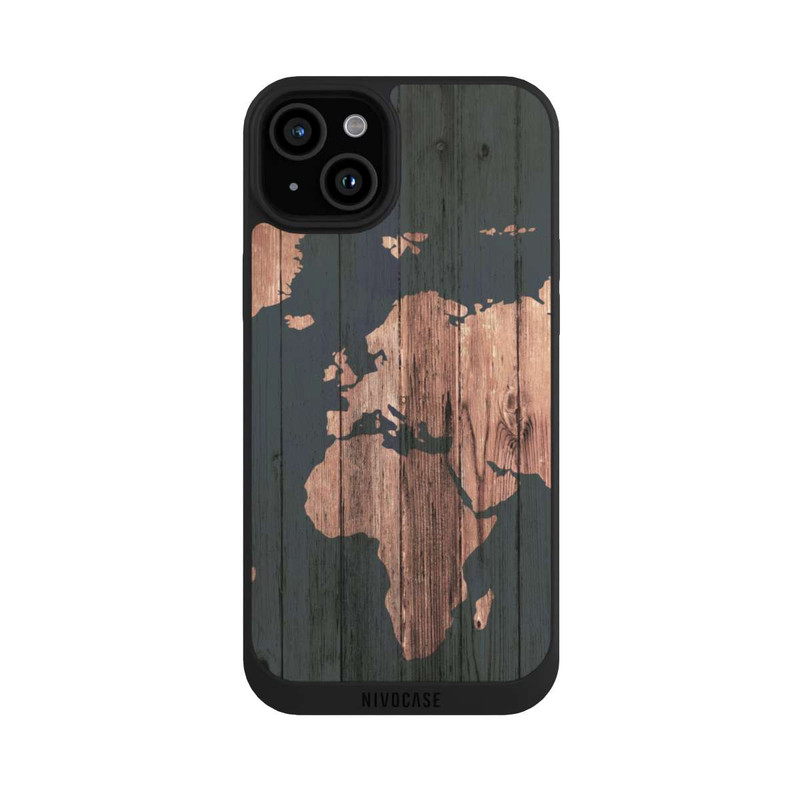 iPhone 15 Plus NIVOpure Wooden World Map