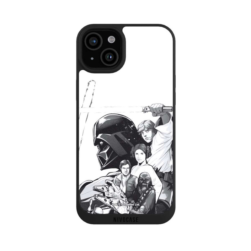 iPhone 15 Plus NIVOpure StarWars Charaktere - Schwarz-Weiß