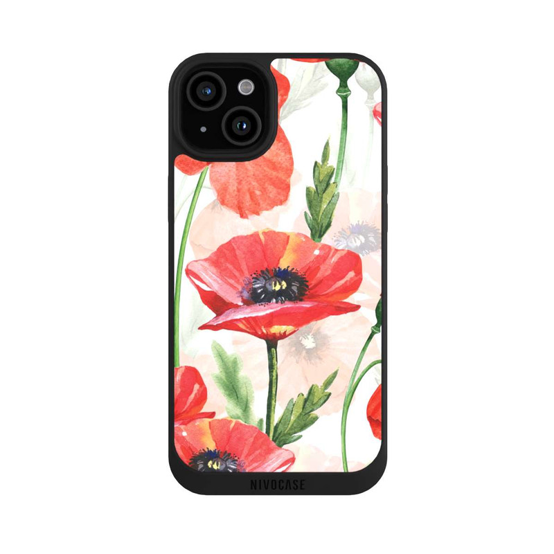 iPhone 15 Plus NIVOpure Wasserfarbe Mohnblumen