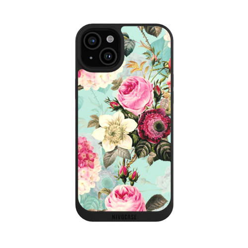 Apple iPhone 15 Plus NIVOpure Turquoise Wallpaper Roses