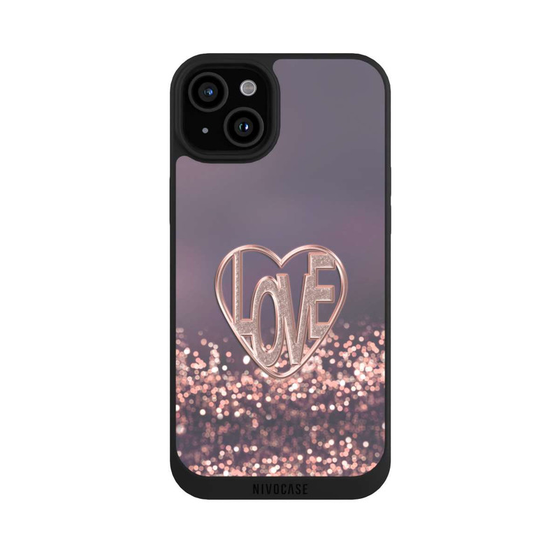 iPhone 15 Plus NIVOpure LOVE Glitzerrosa