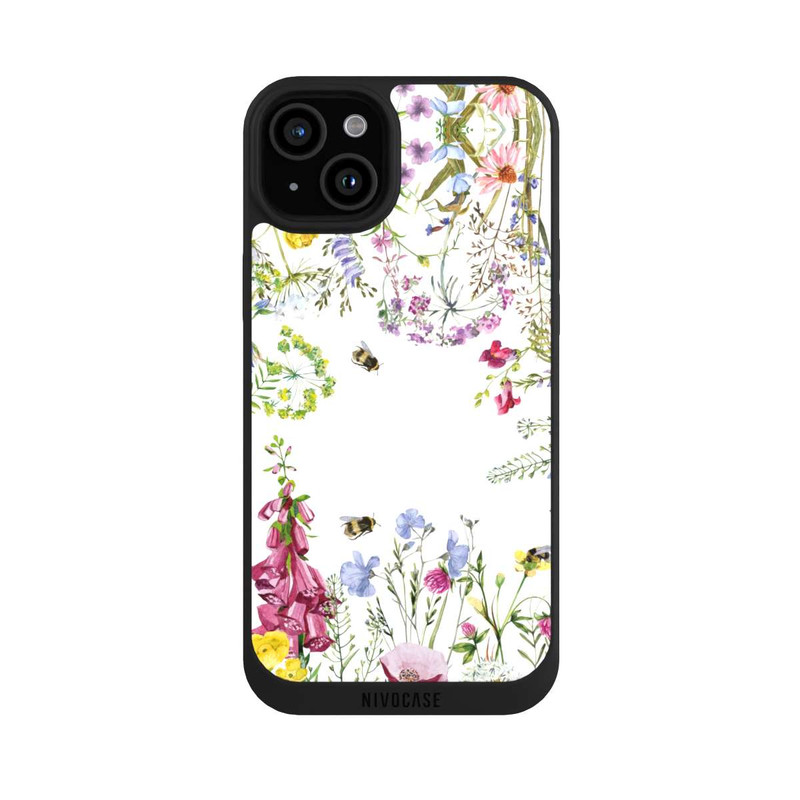iPhone 15 Plus NIVOpure Sommerwiese Wildblumen Rahmen