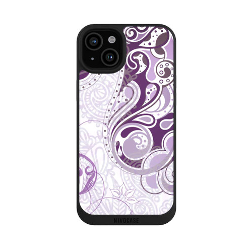 Apple iPhone 15 Plus NIVOpure Motif d'automne violet et blanc