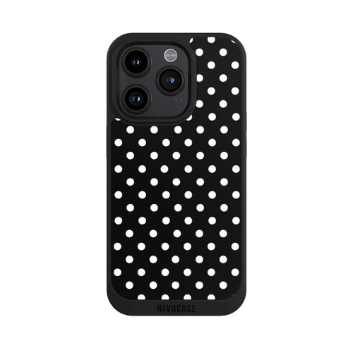 Apple iPhone 15 Pro NIVOpure Polka Dots Schwarz und Weiß