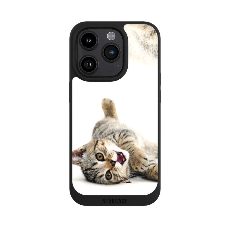 iPhone 15 Pro NIVOpure Sich wälzende Katze