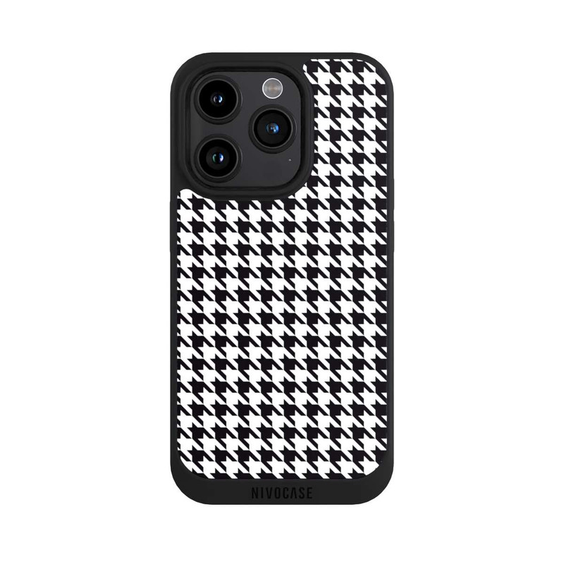 iPhone 15 Pro NIVOpure Hahnentritt Schwarz Weiß