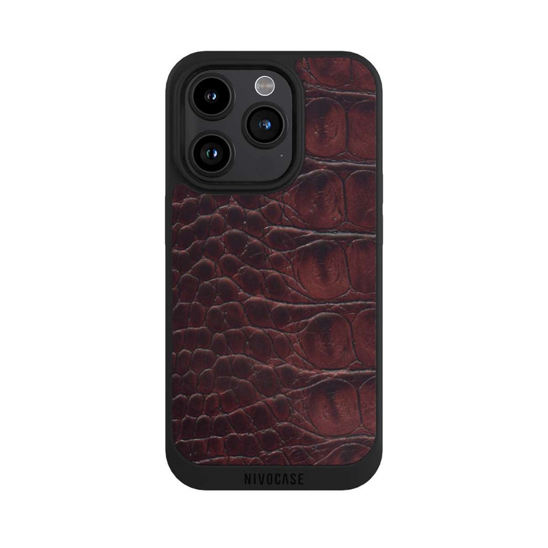 iPhone 15 Pro NIVOpure Croco Dark Brown