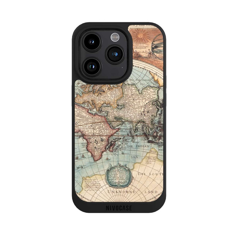 iPhone 15 Pro NIVOpure Carte du Monde Ancienne