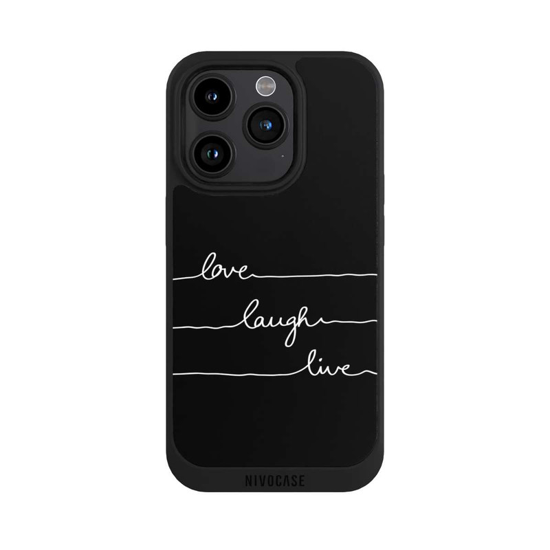 iPhone 15 Pro NIVOpure Love Laugh Live weiß/schwarz