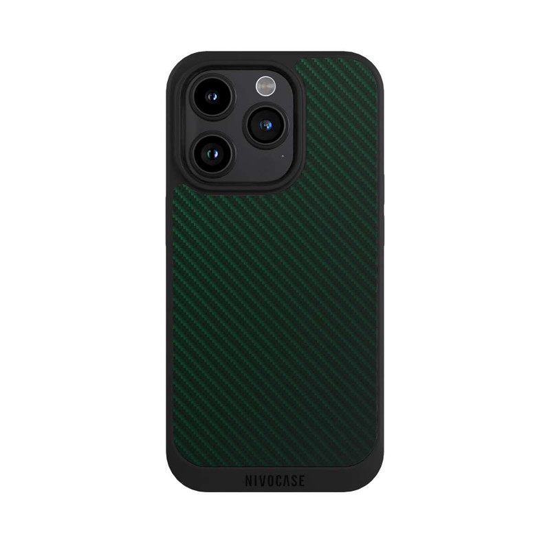 iPhone 15 Pro NIVOpure British Racing Green Carbon