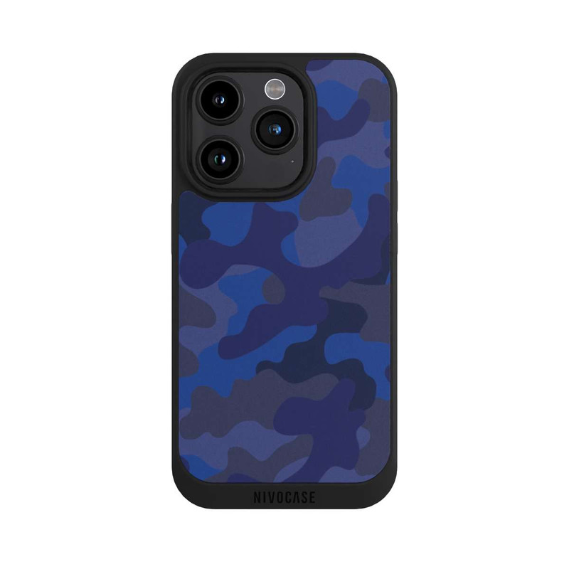 iPhone 15 Pro NIVOpure Camouflage Marineblau