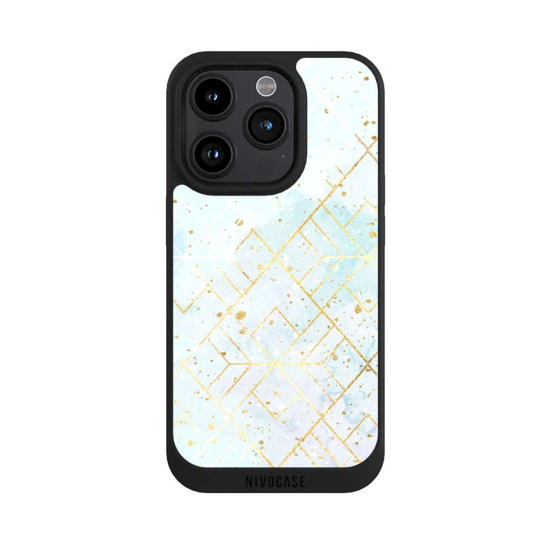 iPhone 15 Pro NIVOpure Marbre Pastel Motif de Maille